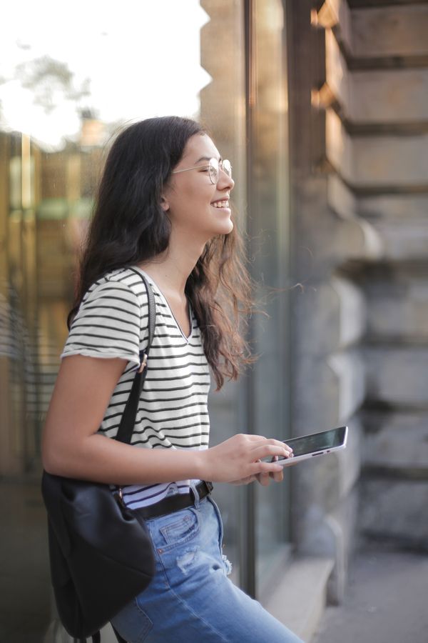 A happy girlfriend